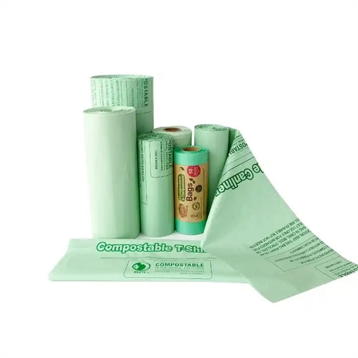 Bio Degradable Compostable Corn Starch PLA Custom Trash Can Liner Plastic Green Roll Disposable Garbage Bag